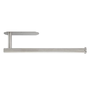 Paper Towel Holder 304 Stainless Steel in silver, with a sleek horizontal rod and rounded wall mounting plate.