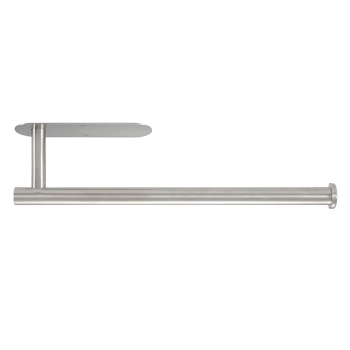 Paper Towel Holder 304 Stainless Steel in silver, with a sleek horizontal rod and rounded wall mounting plate.