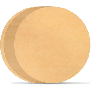 Parchment Paper Rounds in tan, with a smooth, uncoated-looking surface and stacked precut circular sheets