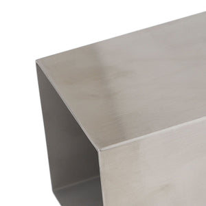 Pencil Cup 304 Stainless Steel in silver brushed metal, featuring a simple open rectangular design with smooth edges