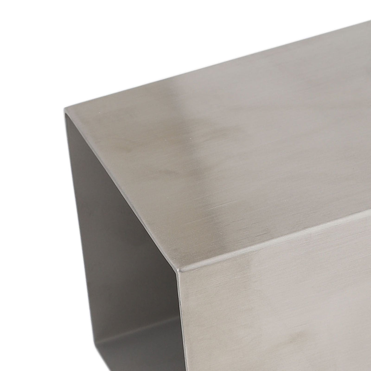 Pencil Cup 304 Stainless Steel in silver brushed metal, featuring a simple open rectangular design with smooth edges