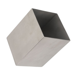 Pencil Cup 304 Stainless Steel in silver, with a smooth rectangular body and open top for storing stationery