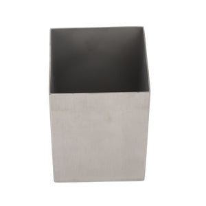 Pencil Cup 304 Stainless Steel in silver brushed metal, with a simple rectangular shape and open top
