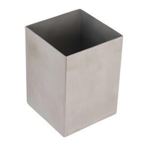 Pencil Cup 304 Stainless Steel in brushed silver with a rectangular shape, open top and smooth, plain sides