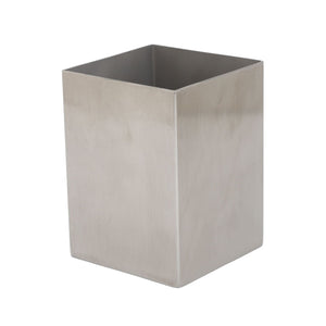Pencil Cup 304 Stainless Steel in silver with a smooth, open-top rectangular design and sturdy metal walls