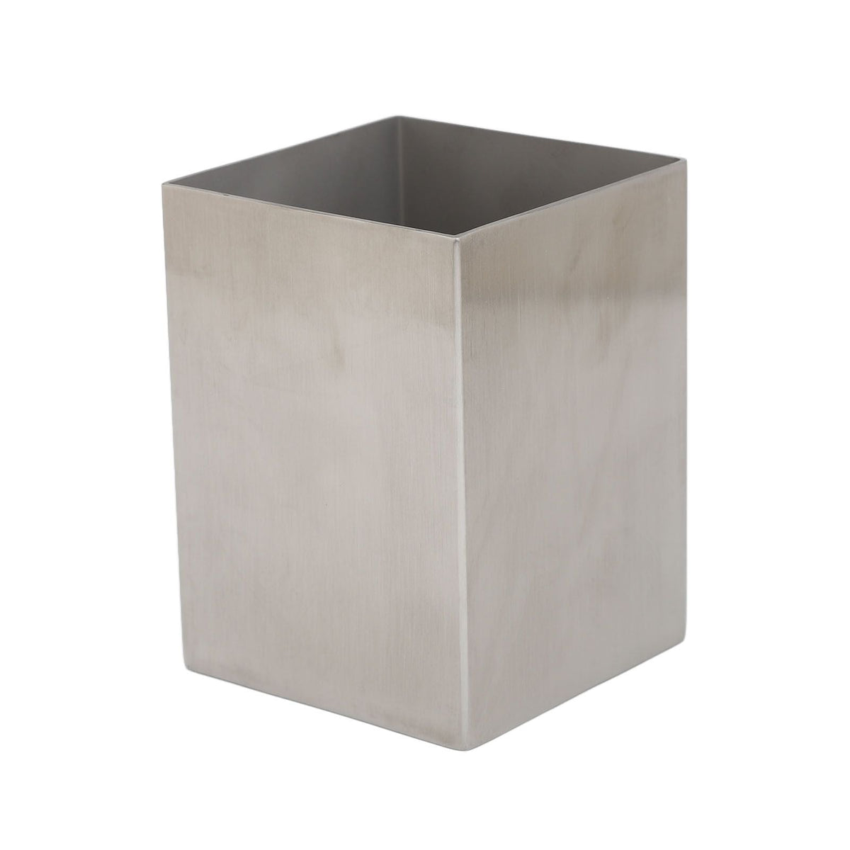 Pencil Cup 304 Stainless Steel in silver with a smooth, open-top rectangular design and sturdy metal walls