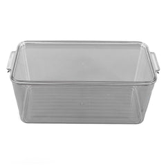 Clear Stackable Plastic Storage Box – Fridge, Pantry & Kitchen Organiser with Lid & Handles