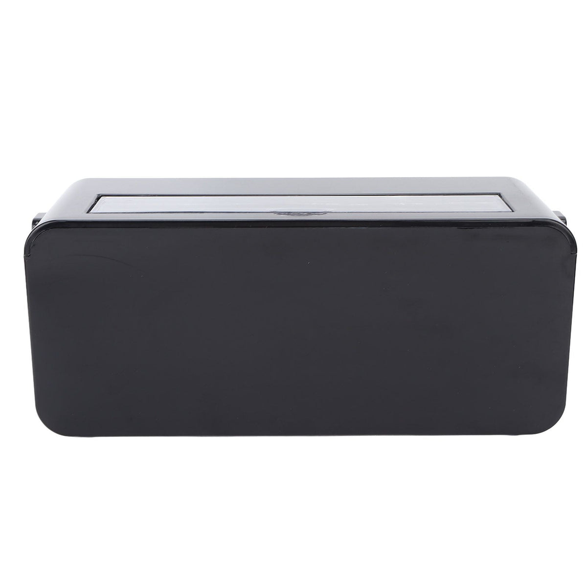 Power Socket Storage Box in black plastic with a smooth rounded body and narrow lid opening for cable access