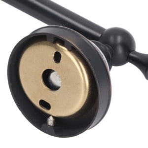 Retro Copper Bathroom towel bar with dark bronze metal mount, gold-toned circular plate and visible fixing screw