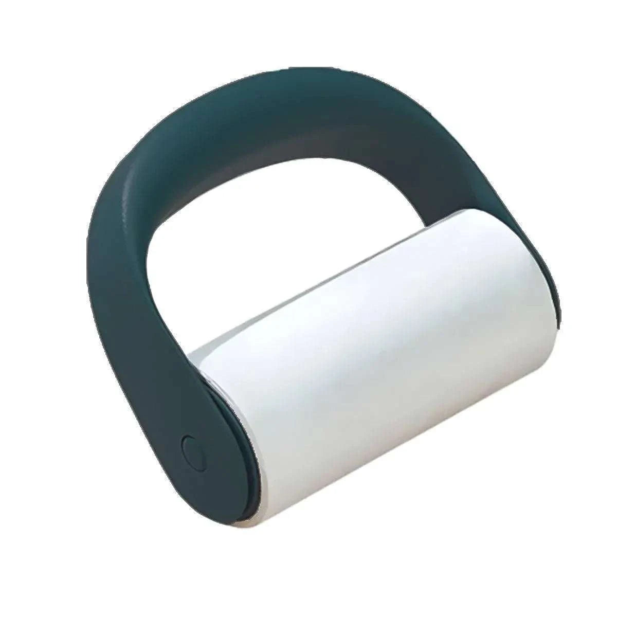Reusable Lint Roller with black ergonomic handle and white adhesive roller surface for removing lint and pet hair