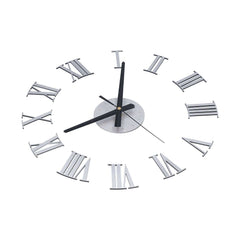 Roman Numerals Acrylic DIY Wall Clock – Silent, Frameless, 3D Mirror Effect
