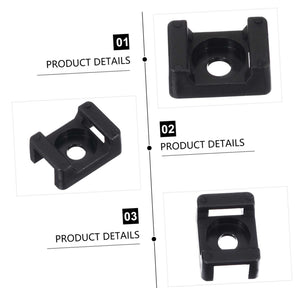 Screw-Mount Zip Tie base in black nylon with a central screw hole and raised cable-tie slots