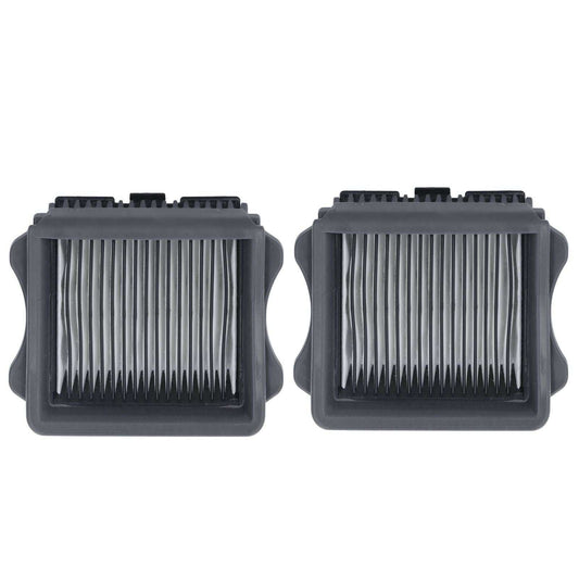 Scrubber Filters Replacement pair of dark gray plastic filters with pleated vertical screens and rectangular frames