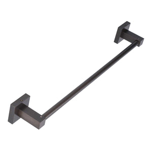 Slippers Rack Grey in dark grey aluminium alloy, featuring a slim horizontal rod with two squared wall-mount brackets.
