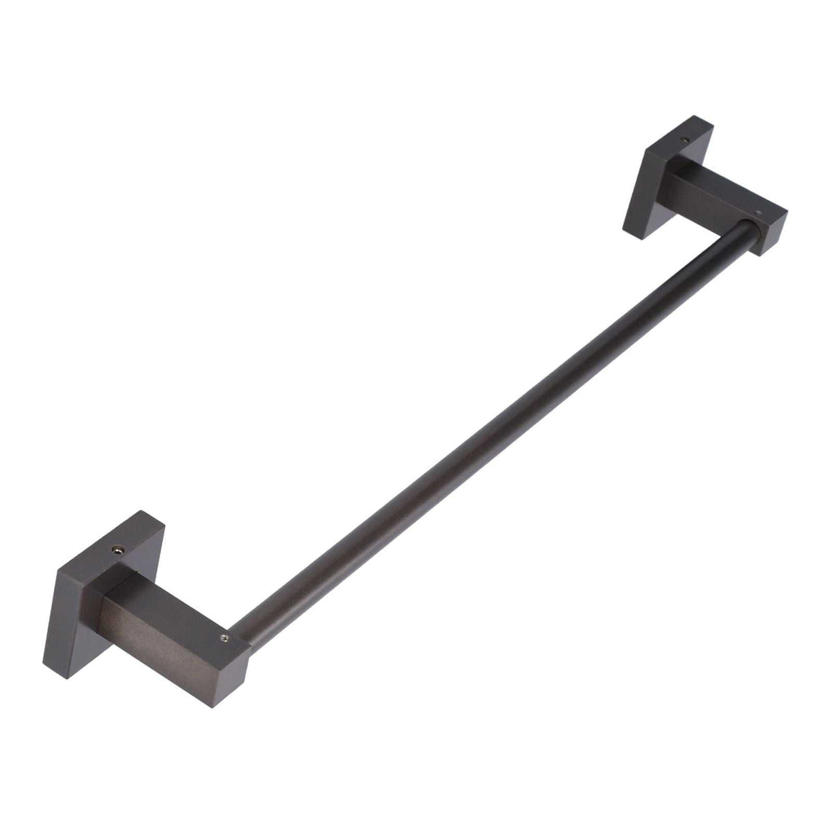 Slippers Rack Grey in dark grey aluminium alloy, featuring a slim horizontal rod with two squared wall-mount brackets.