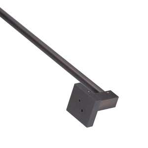 Slippers Rack Grey wall-mounted rod with dark grey metal finish and angular screw-fixing base brackets