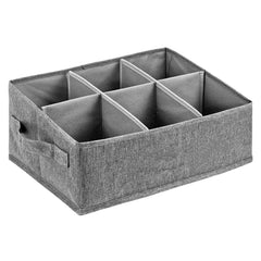 6-Compartment Snack Organiser & Countertop Caddy – Pantry Storage Bin, Open-Front Design, Grey