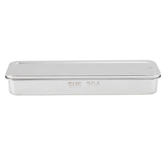 Stainless Steel Cutlery & Chopstick Storage Tray – 304 Grade, Lid & Drain Design, Natural (28.5cm)