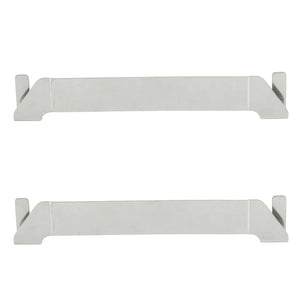 Stainless Steel Griddle Spatula Holder two-pack in silver stainless steel, with long flat bars and raised clip-on ends