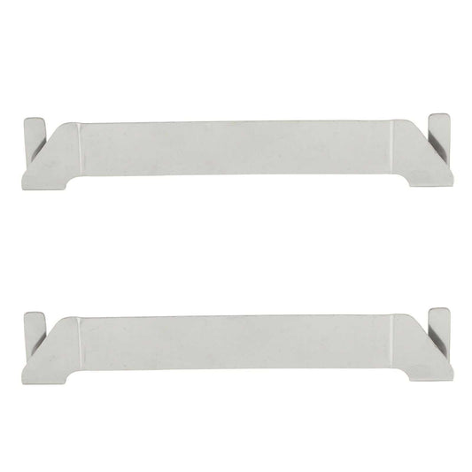 Stainless Steel Griddle Spatula Holder two-pack in silver stainless steel, with long flat bars and raised clip-on ends