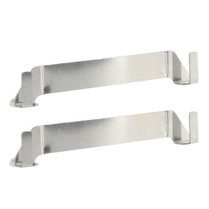 Stainless Steel Griddle Spatula Holder in a two-piece set, featuring a silver finish and angled clip-on ends