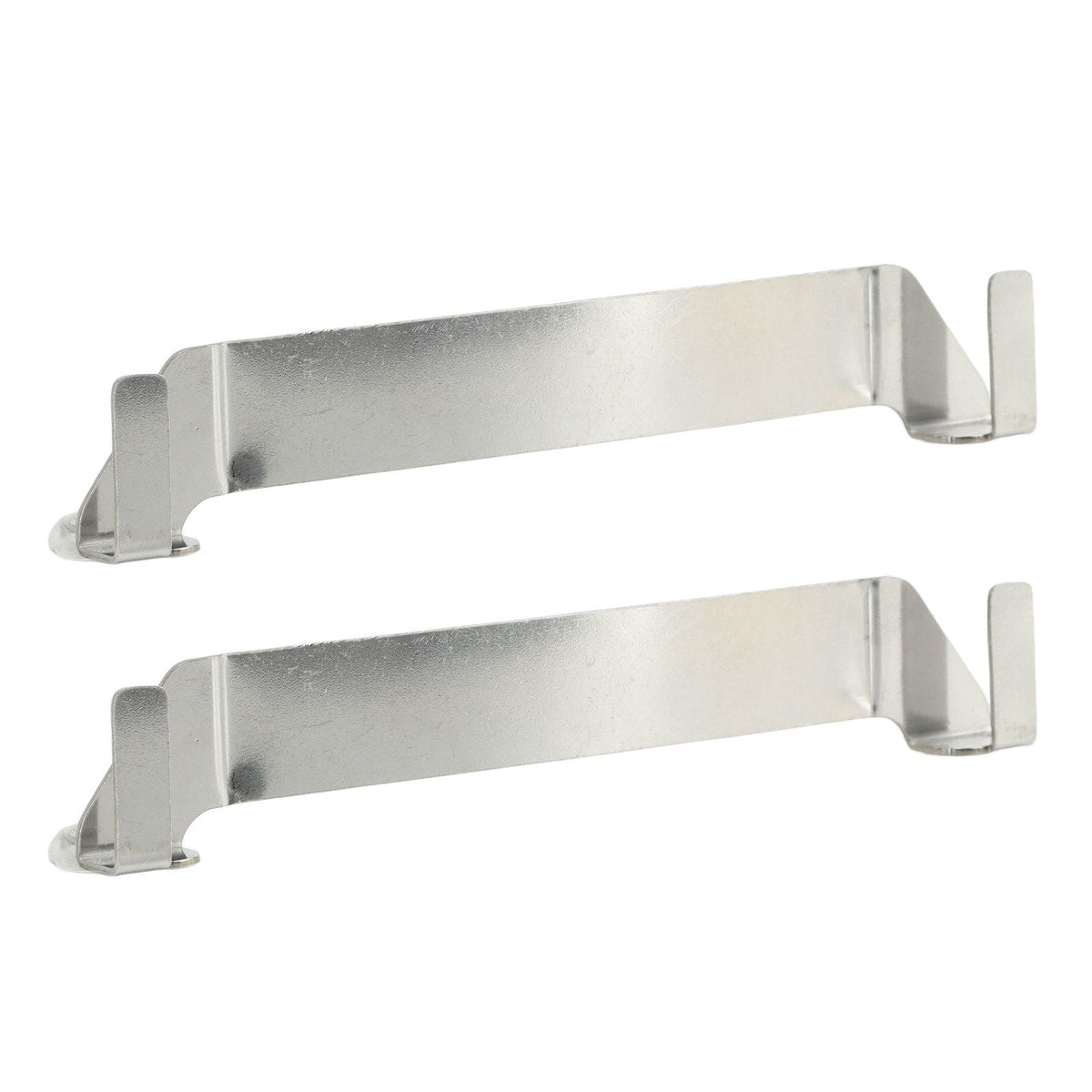 Stainless Steel Griddle Spatula Holder in a two-piece set, featuring a silver finish and angled clip-on ends