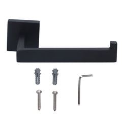 Matte Black Stainless Steel Toilet Paper Holder – Anti-Corrosion, Wall-Mounted