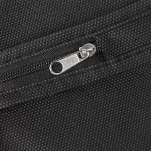 Suit Dust Cover in black textured non-woven fabric, featuring a durable black zipper with a silver metal pull