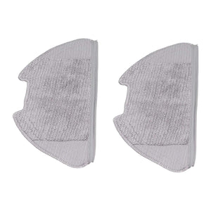 Sweeper Mop Pad pair in light grey fibre with ribbed cleaning surfaces and shaped edges for robot vacuum mopping