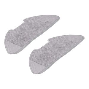 Sweeper Mop Pad replacement pair in light grey fibre with textured woven cleaning surfaces and rounded tapered ends