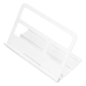 Tablet Stand Portable, a white lightweight adjustable holder with an open-frame design and multiple viewing angles