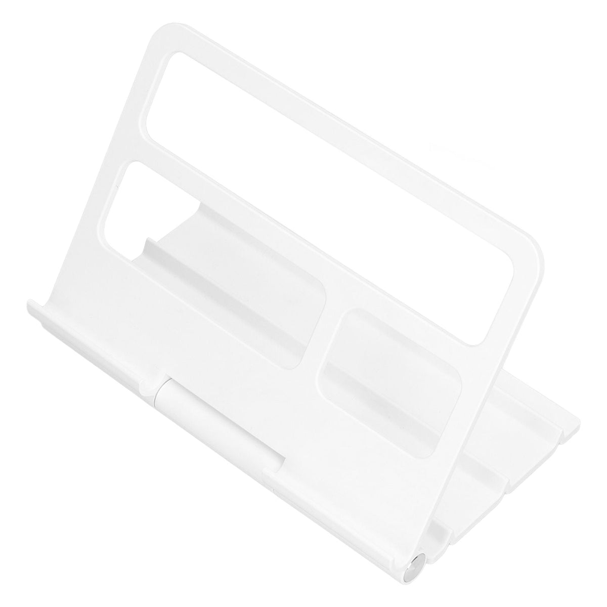 Tablet Stand Portable, a white lightweight adjustable holder with an open-frame design and multiple viewing angles