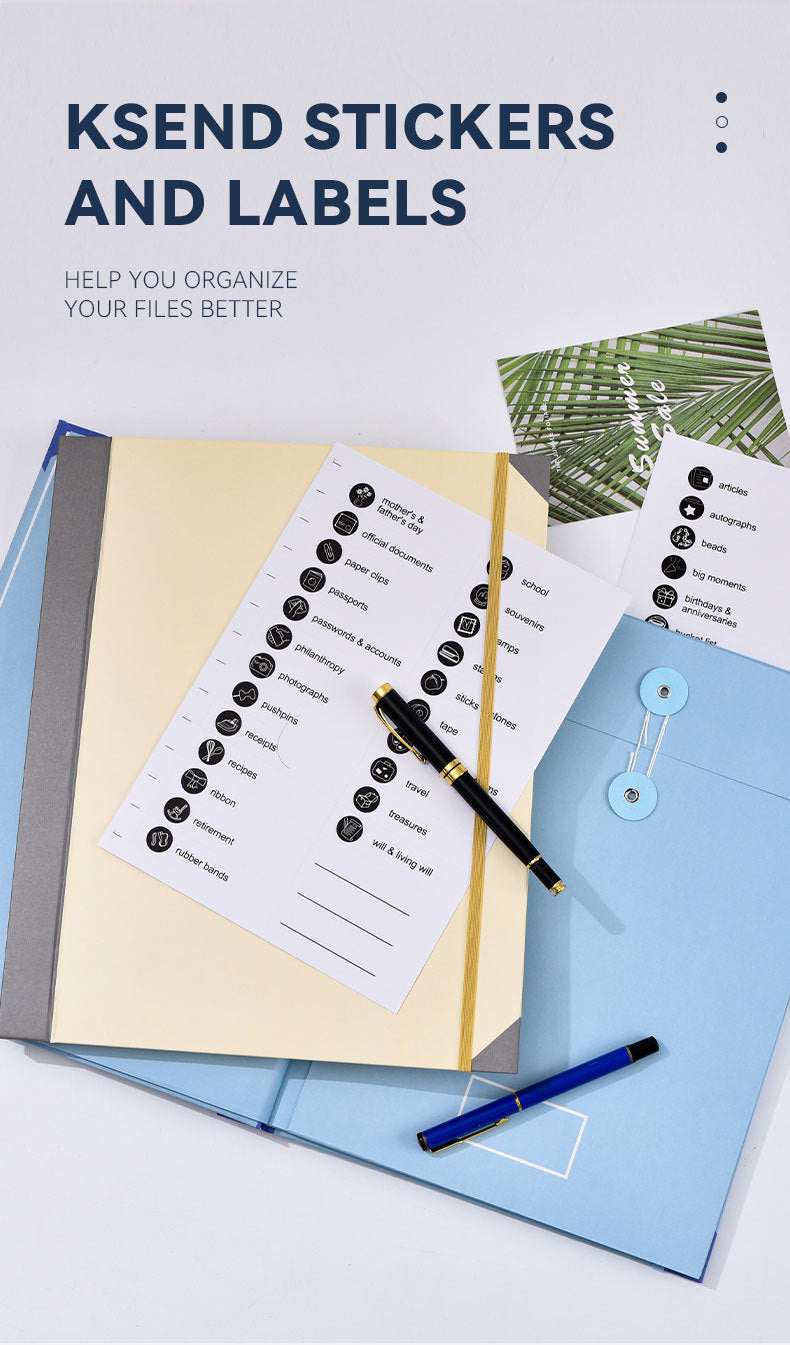 (Thick Version)Blue Accordion File shown as a blue document folder with elastic button closure and organizer labels