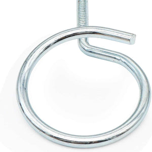 Threaded Bridle Rings in shiny silver alloy steel, with a circular open ring and threaded mounting stem