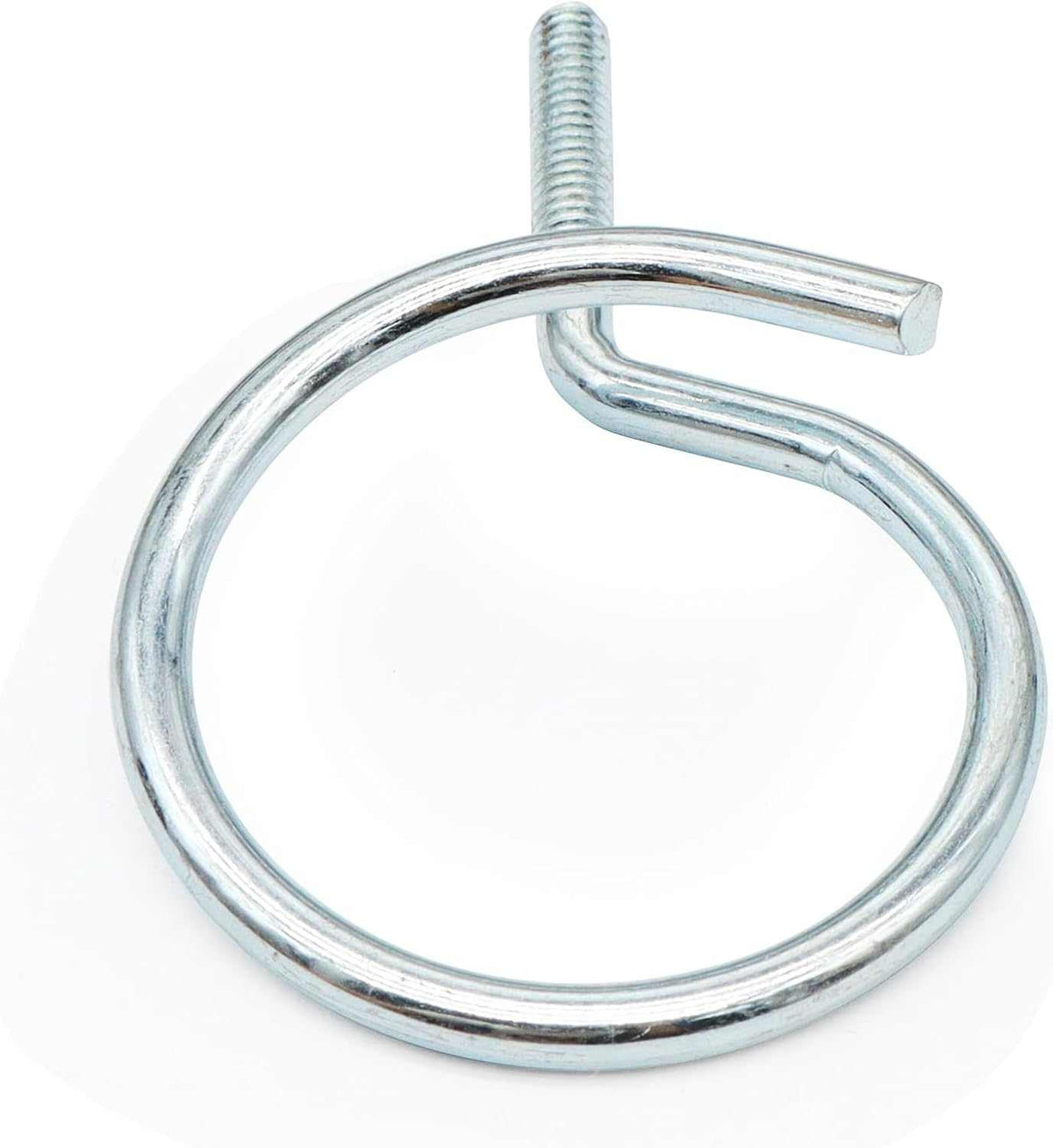 Threaded Bridle Rings in shiny silver alloy steel, with a circular open ring and threaded mounting stem