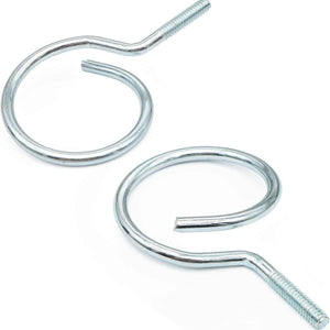 Threaded Bridle Rings in shiny silver alloy steel, with circular open loops and threaded mounting ends