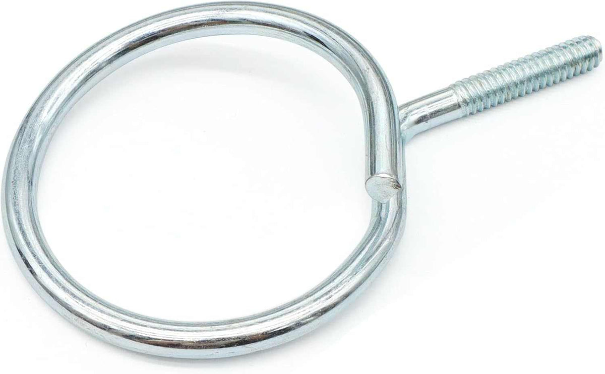 Threaded Bridle Rings in shiny silver metal, featuring a circular open ring and a threaded mounting shank.