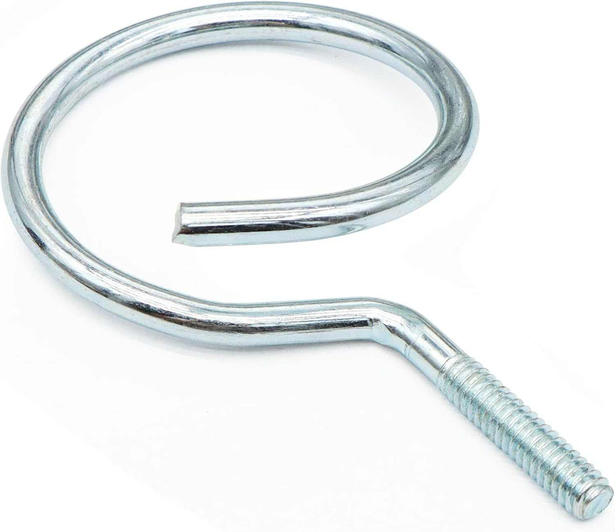 Threaded Bridle Rings in shiny silver metal, with a wide open circular ring and threaded mounting stem