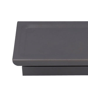 Toilet Paper Holder with a dark grey, flat metal shelf and a matching horizontal paper-holding bar beneath