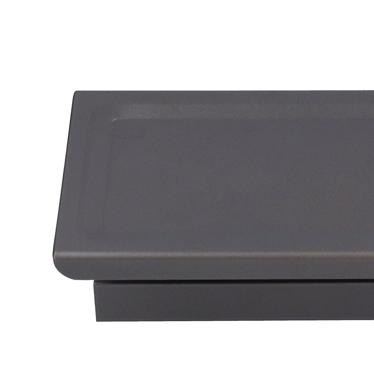 Toilet Paper Holder with a dark grey, flat metal shelf and a matching horizontal paper-holding bar beneath