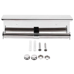 Dual-End 304 Stainless Steel Toilet Paper Holder with Storage Shelf – Wall-Mounted