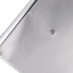 Toilet Paper Holder Dual End with a smooth silver stainless steel shelf and a small circular opening, shown close up