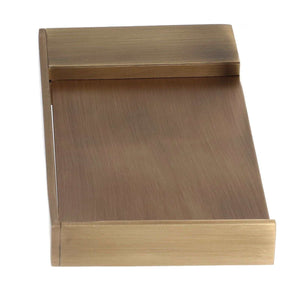 Toilet Paper Holder Phone Shelf in brushed antique gold copper, with a broad flat shelf and raised front edge