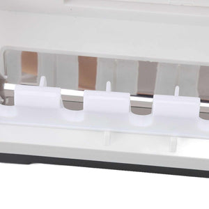 Toothbrush Holder Drying in white plastic, with a slim wall-mounted rack and three raised toothbrush slots