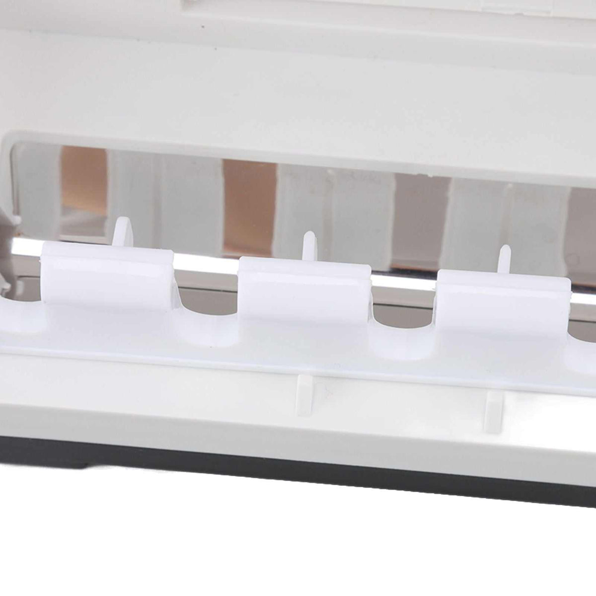 Toothbrush Holder Drying in white plastic, with a slim wall-mounted rack and three raised toothbrush slots