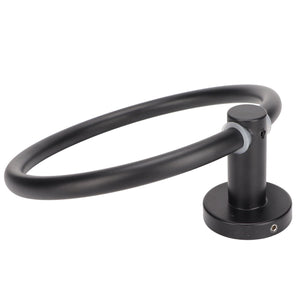 Towel Ring Space Aluminum in matte black, with a smooth oval-shaped ring and sturdy round wall mount.