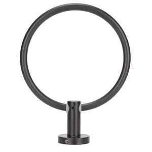 Towel Ring Space Aluminum in matte black with a smooth round ring and compact cylindrical wall-mount base