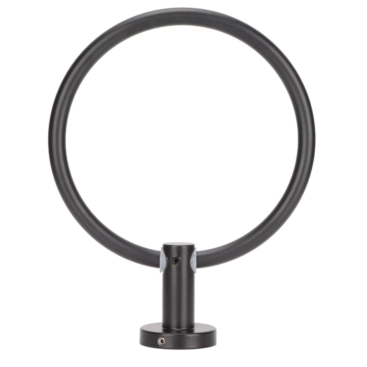 Towel Ring Space Aluminum in matte black with a smooth round ring and compact cylindrical wall-mount base