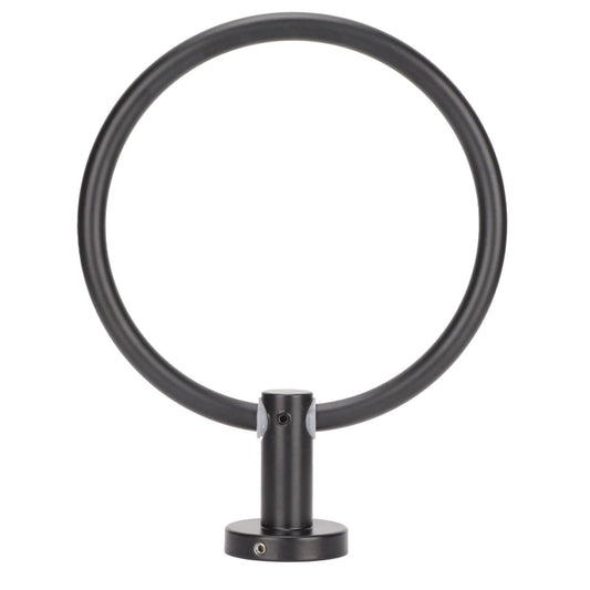 Towel Ring Space Aluminum in matte black with a smooth round ring and compact cylindrical wall-mount base