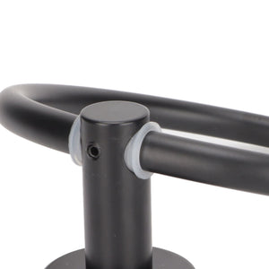 Towel Ring Space Aluminum in matte black with a round tubular ring, central wall mount, and visible side set screw